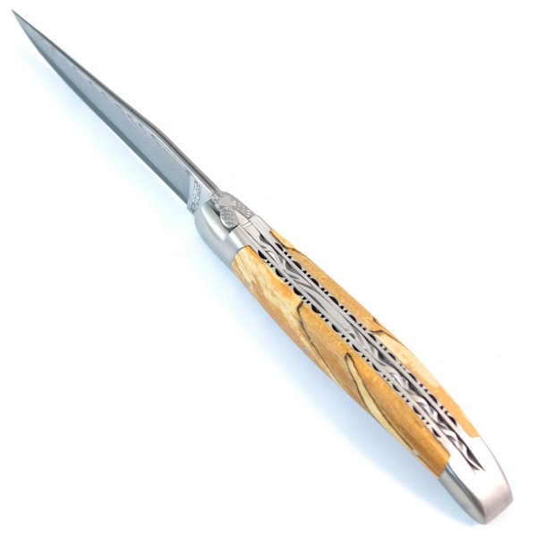 Aubrac Holz matt Doppelplatinen japanischer Damaststahl