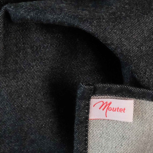 Serviette gewebt moorschwarz grau