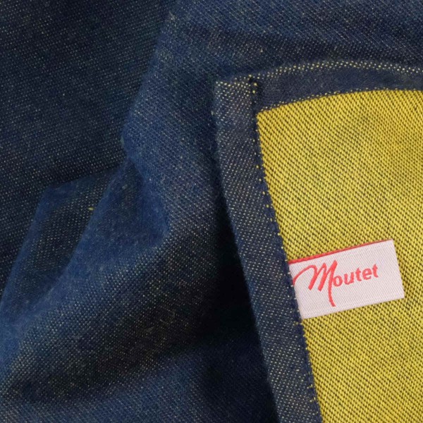 Serviette gewebt marineblau safran