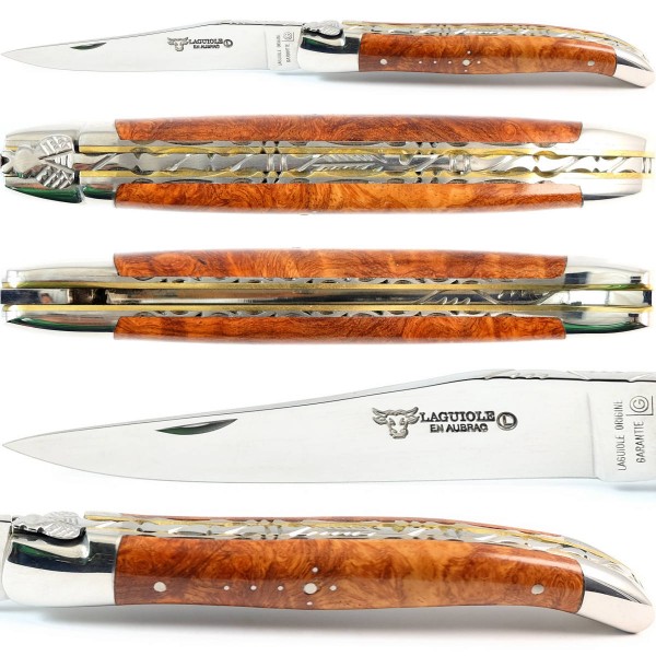 Amboina Wurzelholz Doppelplatinen 12C27 Stahl