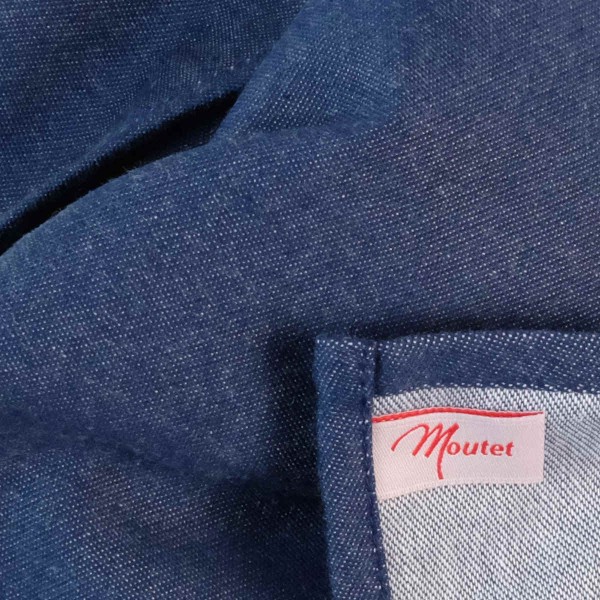 Serviette gewebt marineblau grau