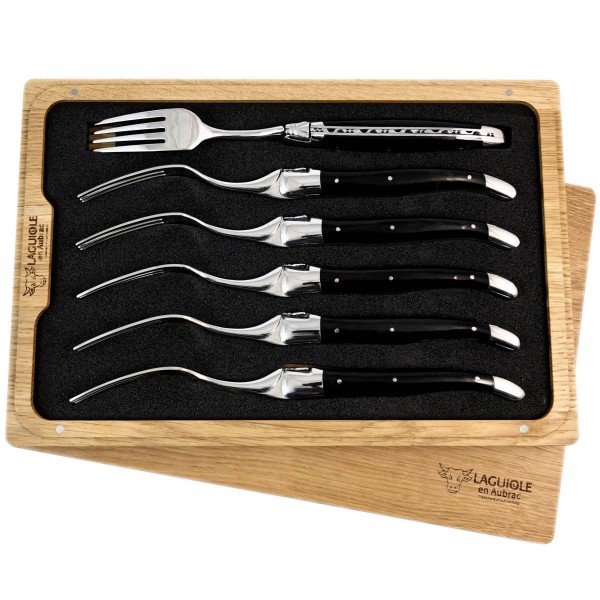 6 Premium Gabeln Set Büffelhorn