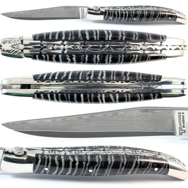 Mammut-Backenzahn blau Doppelplatinen japanischer Damaststahl