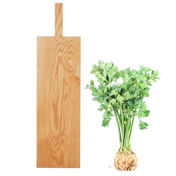 Pure Schneide- und Servierbrett mit Griff aus einem Stück Eiche 75x20 cm