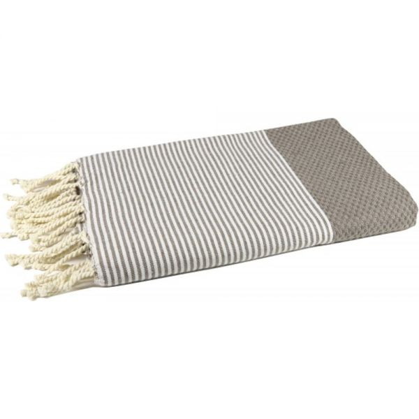 Fouta Tuch mit Wabenmuster taupe