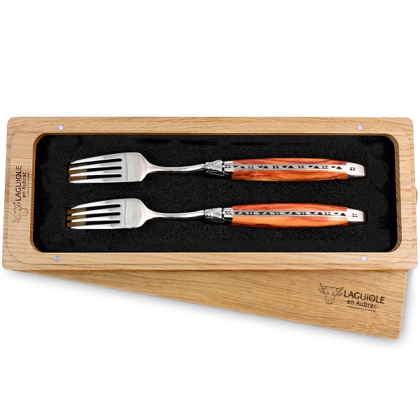 6 Premium Gabeln Set Rosenholz