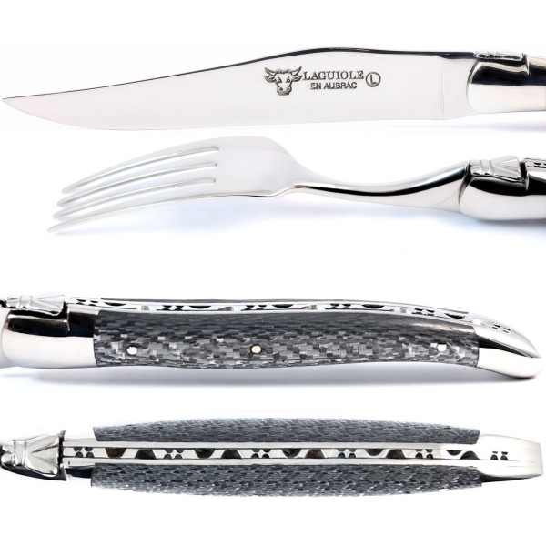 2 Premium Steakmesser und 2 Gabeln Set Texalium