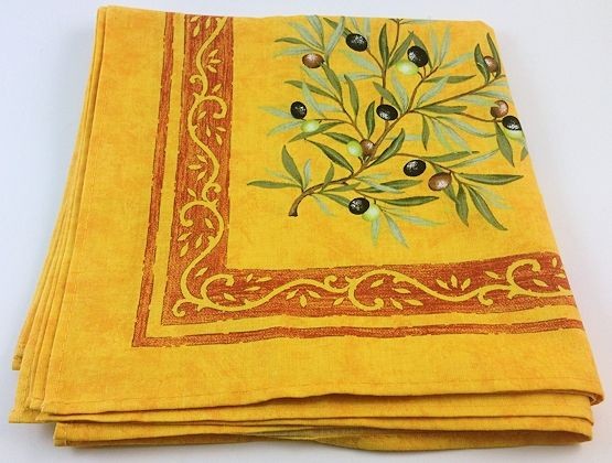 Serviette 45x45 cm gelb Oliven