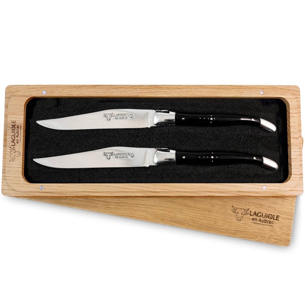 2 Premium Steakmesser Set Büffelhorn