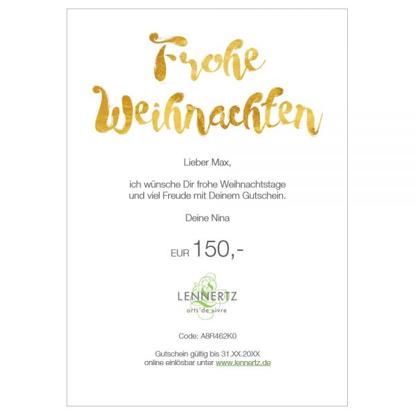Geschenkgutschein Frohe Weihnachten