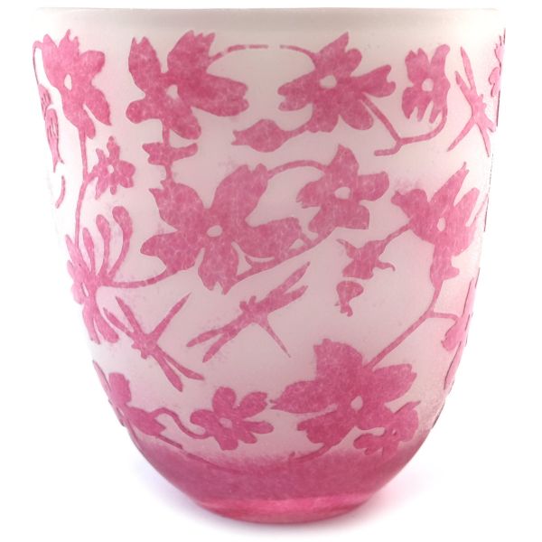 Original ToBe Vase Fleurs et Libellules aus Glas handgefertigt, 15,5cm