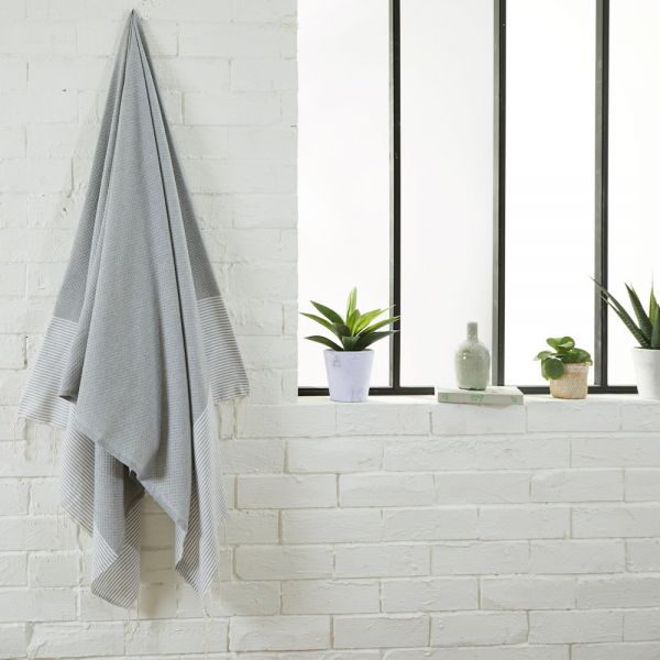Fouta Tuch mit Wabenmuster eisgrau