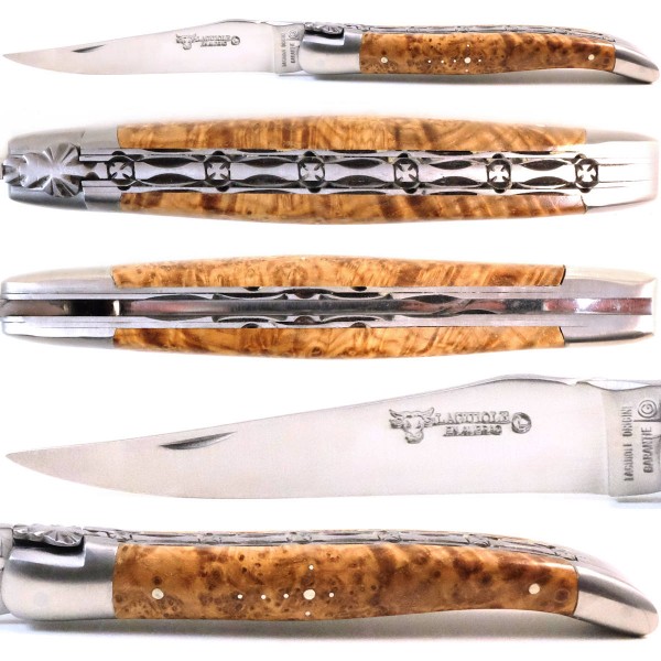 Schwarz-Esche Wurzelholz Doppelplatinen 12C27 Stahl