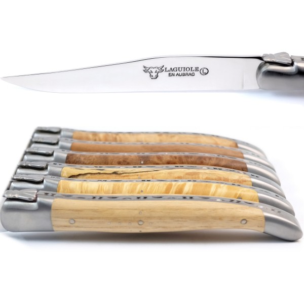 6 Premium Steakmesser Set europäische Hölzer