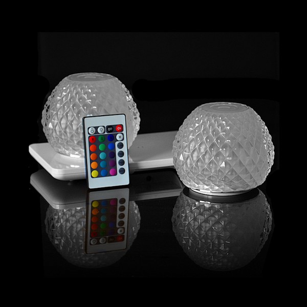 2er Set kabellose Leuchten Jupiter mit FB mehrfarbig für innen und außen