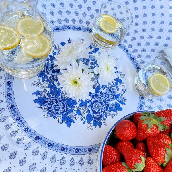 Tischdecke beschichtet rund 180 cm weiß Marat Bastide