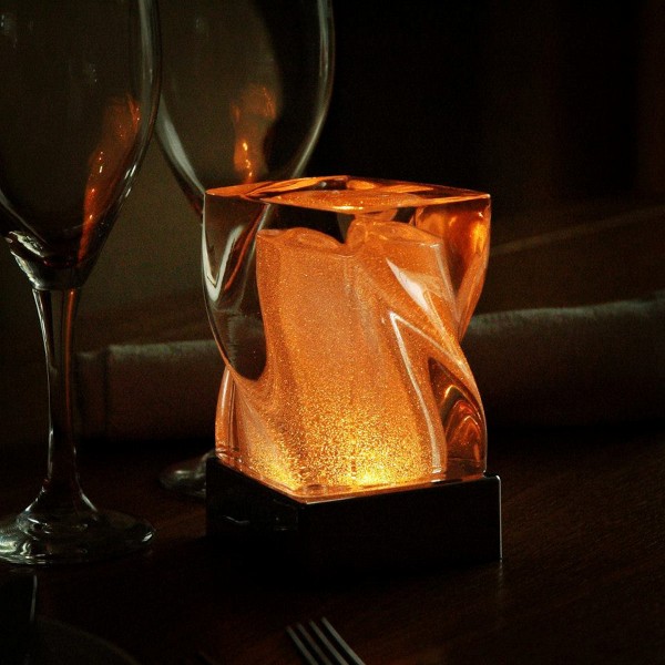 2er Set kabellose Leuchten Curve mit FB mehrfarbig für innen und außen