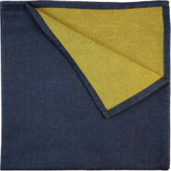Serviette gewebt marineblau safran