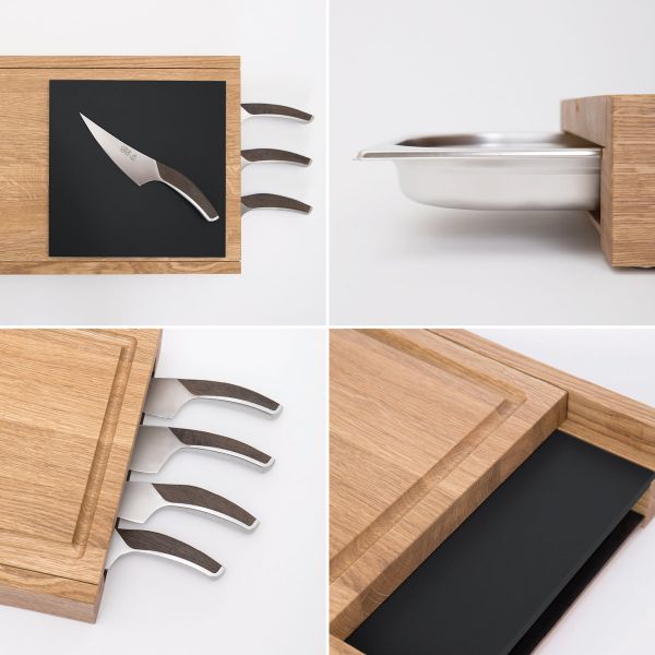 Workstation ONE M Schneidebrett aus Eiche multifunktional 45x33 cm