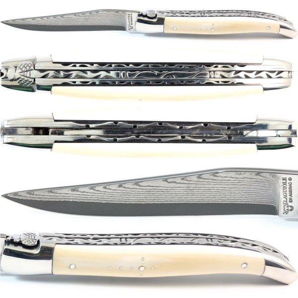 Mammut-Elfenbein Doppelplatinen japanischer Damaststahl