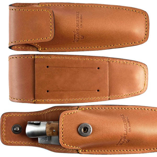 Lederetui, Gürteltasche braun für Taschenmesser und Kellnermesser