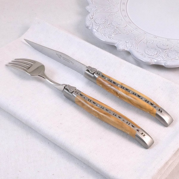 6 Premium Gabeln Set Olivenholz