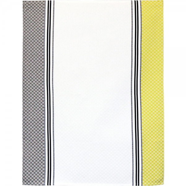 Küchentuch gewebt limitiert Ciboulette grau-weiß-gelb