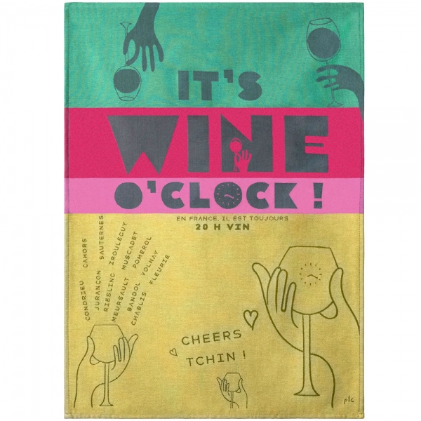 Küchentuch gewebt limitiert It's Wine o'clock!