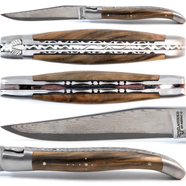 Walnuss Wurzelholz Doppelplatinen japanischer Damaststahl