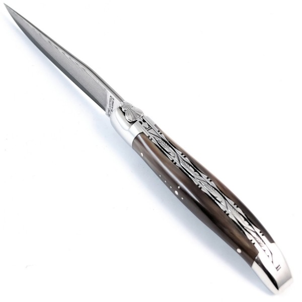 Hornspitze dunkel Doppelplatinen japanischer Damaststahl