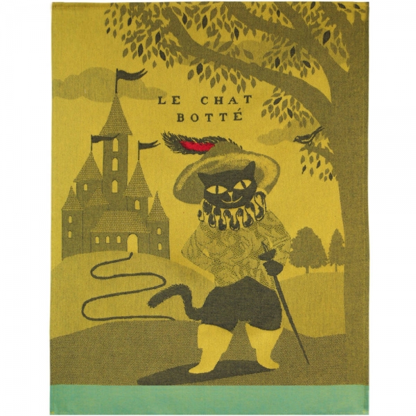 Küchentuch gewebt limitiert Der gestiefelte Kater bestickt