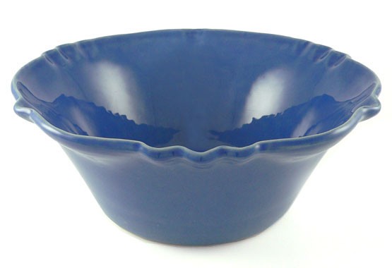 Kleine Schüssel 28 cm, Keramik emailliert blau