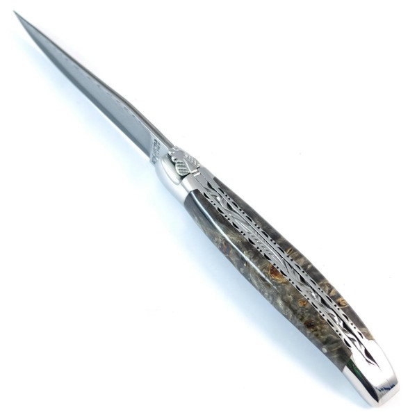 Pappel Wurzelholz Doppelplatinen japanischer Damaststahl