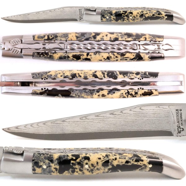 Lavastein Doppelplatinen japanischer Damaststahl