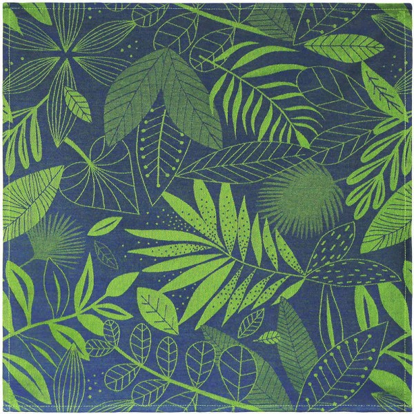 Serviette gewebt Feuillage blau grün