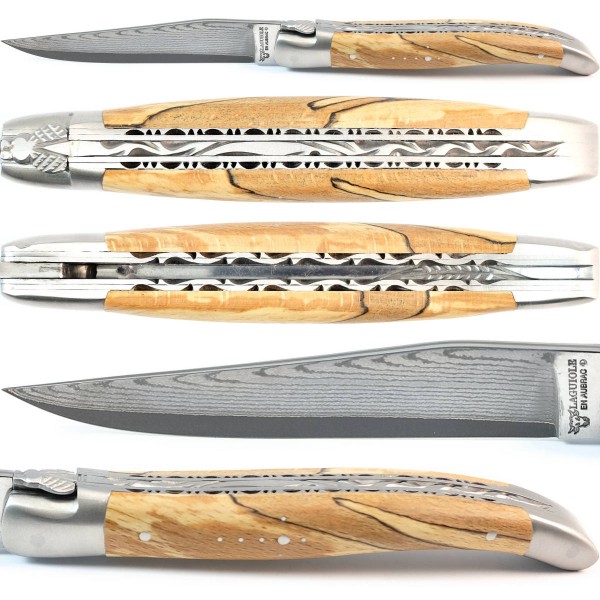 Aubrac Holz matt Doppelplatinen japanischer Damaststahl