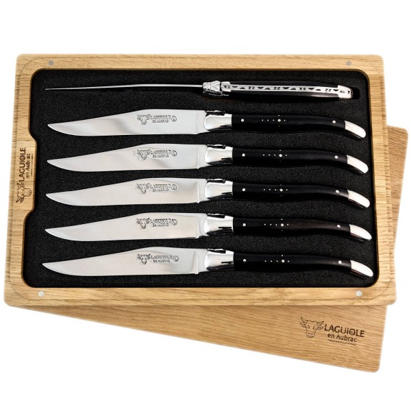 6 Premium Steakmesser Set Ebenholz