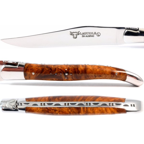 6 Premium Steakmesser Set Amboina Wurzelholz