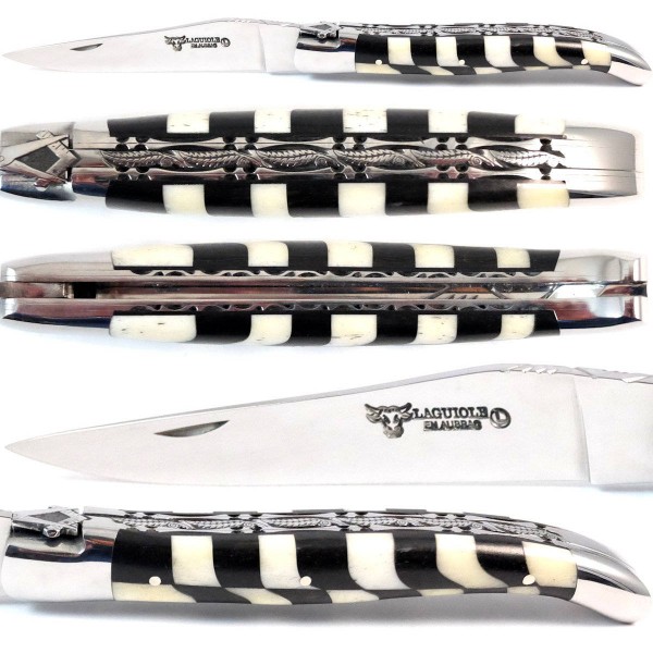 Intarsien Ebenholz/Knochen Sonderausführung limitiert Freimaurer Doppelplatinen 12C27 Stahl