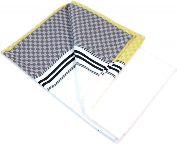 Küchentuch gewebt limitiert Ciboulette grau-weiß-gelb