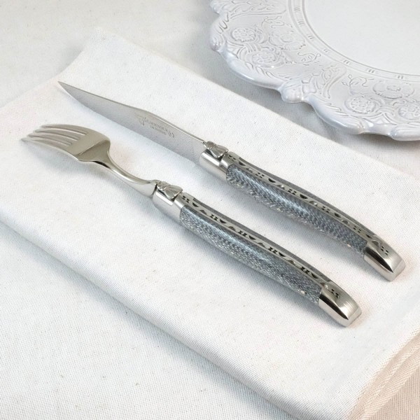 2 Premium Steakmesser und 2 Gabeln Set Texalium