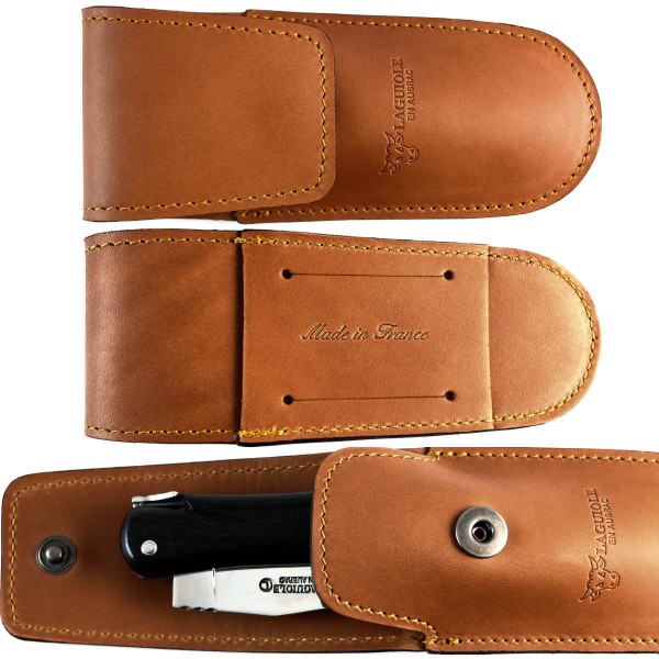 Lederetui, Gürteltasche braun für Jagdmesser