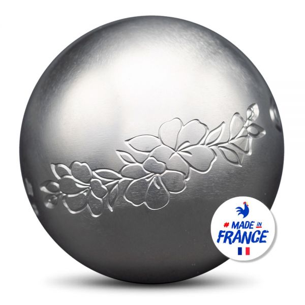3er Satz Edelstahl Pétanque Boule Kugeln Floral