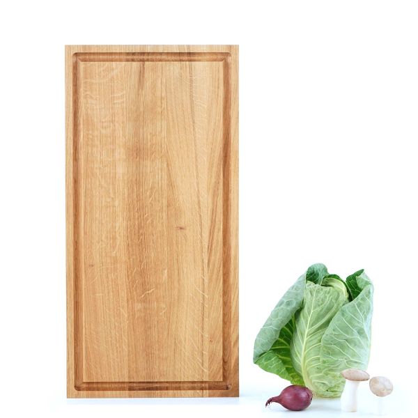 Essential reversible L Schneidebrett aus Eiche mit Saftrille 60x29,5 cm